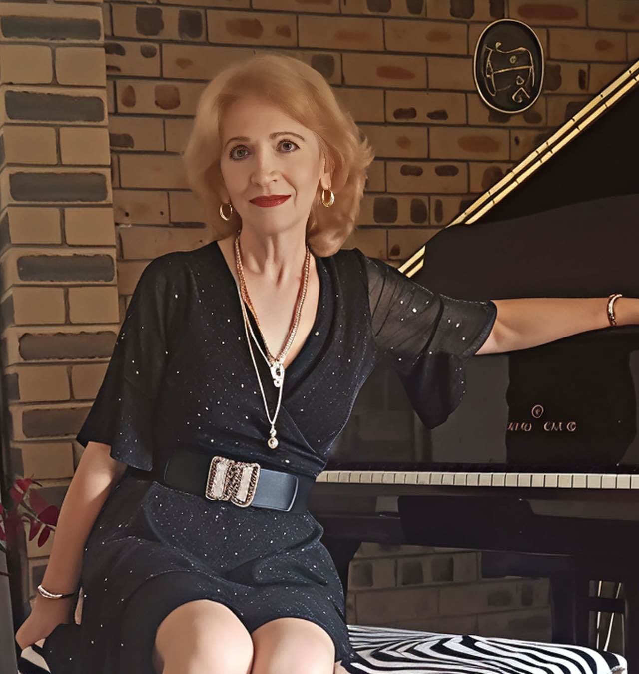 Marianna at her grand piano